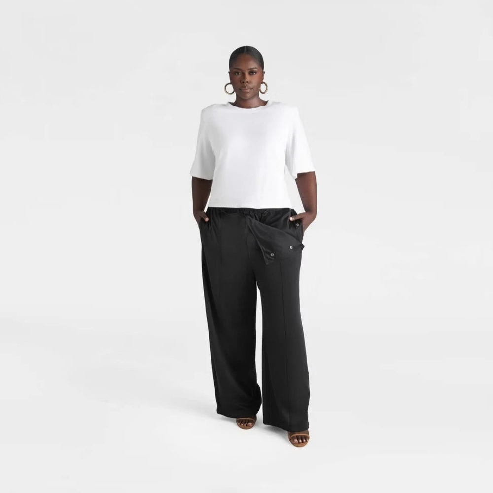 KBB By KAHLANA NWT Black Mid-Rise Convertible Track Pants Size 4X